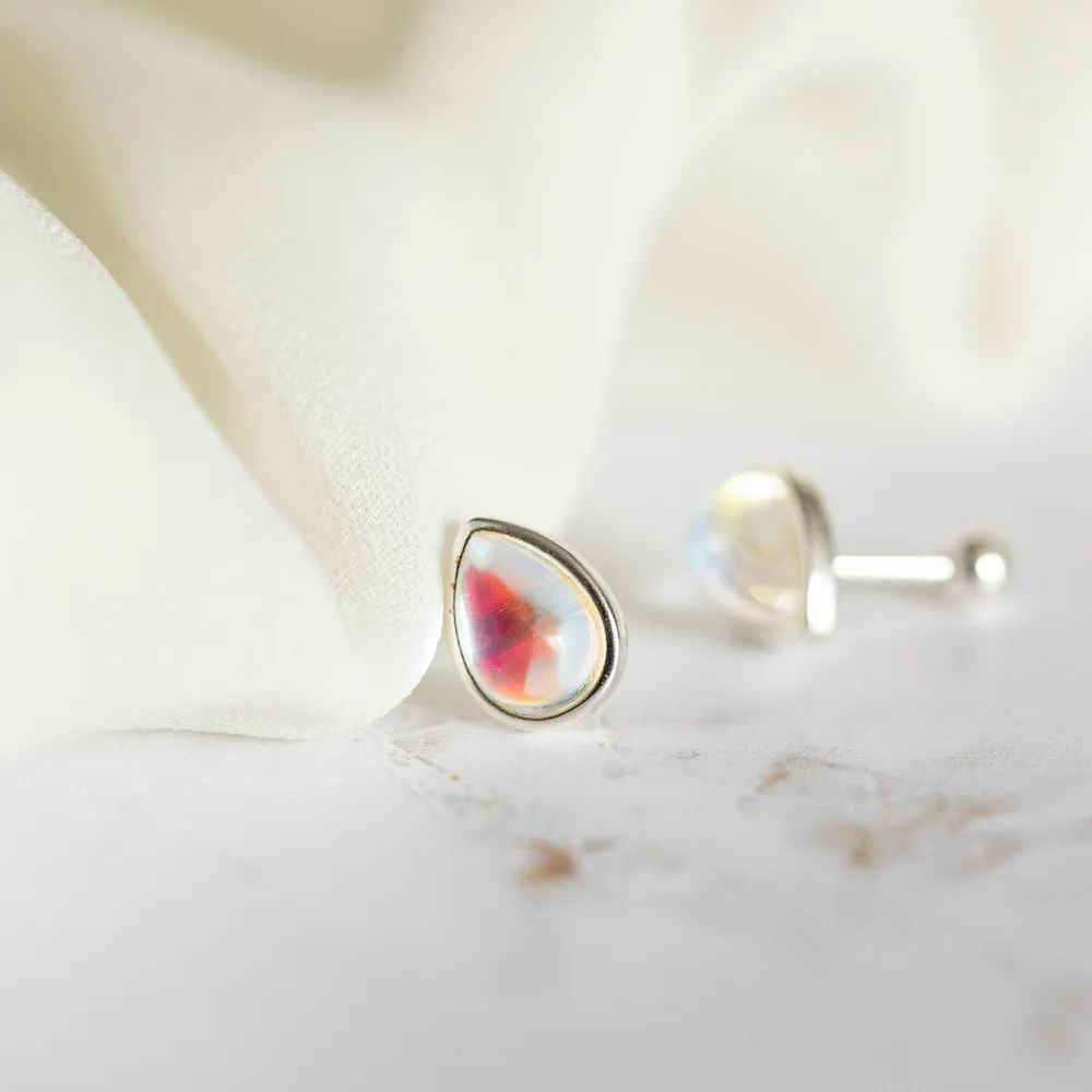 Silver Tear Drop Earrings (S925) - Picture 6 of 7